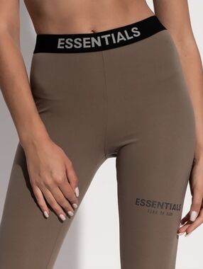 Fear of God unisex ESSENTIALS Tan Performance Tights with Black Waistband M/L